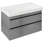 SAPHO Sitia - Шкаф за мивка 76x50x44 см, 2 чекмеджета, сребрист дъб SI080-1111 (SI080-1111)