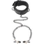 Master Series Collared Temptress Collar with Nipple Clamps