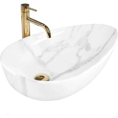 Rea REA-U6501 - Мивка за плот GRETA 40x65, 5 cm керамика/имитация на камък (RE0275)