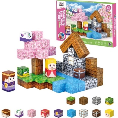 iMex Toys Magnetická stavebnice 70 ks ve stylu minecraft