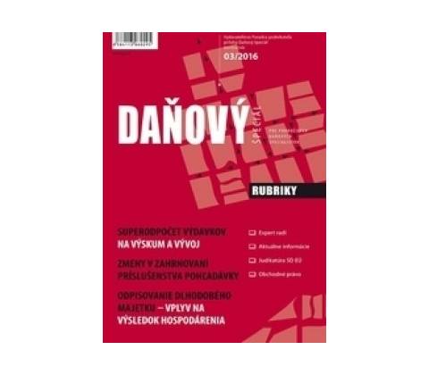 Daňový špeciál 3-2016