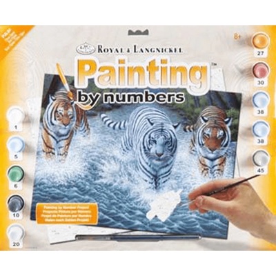Maľovanie podľa čísiel formát A3 Tri tigre