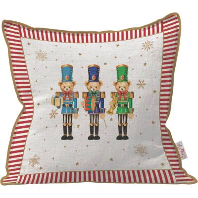 Easy Life Vankúš Christmas Teddy biela 45x45