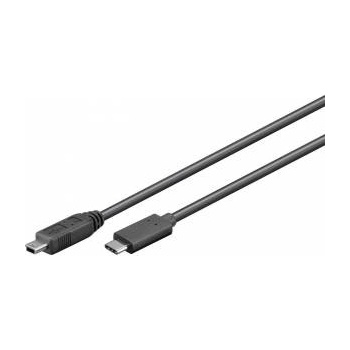 MicroConnect USB-C to Mini USB B 5P 0.5m Black, for synching and charging, Speed Rate at 0, 48 Gbs. 2, 5W