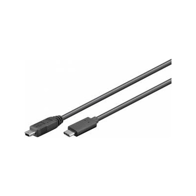 MicroConnect USB-C to Mini USB B 5P 0.5m Black, for synching and charging, Speed Rate at 0, 48 Gbs. 2, 5W