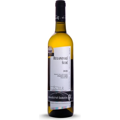 Vinařství Šabata Rulandské šedé 2023 pozdní sběr bílé polosuché Morava 12,5% 0,75 l (holá láhev)