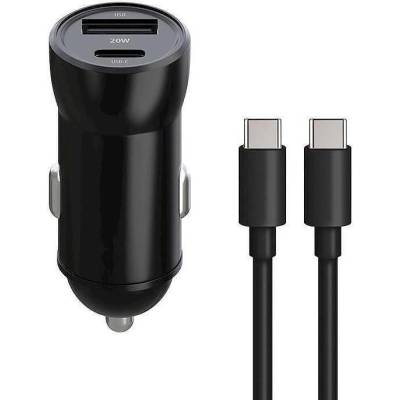 Maxlife Зарядно за кола Maxlife - MXCC-04, 60W, с кабел USB-C, черно (13577)