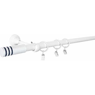 KovovégarnýžeCZ Garnýž Malibu elegance 19 mm bílá lesklá Dvouřadá prodloužená, 400 cm, Kroužky s háčky