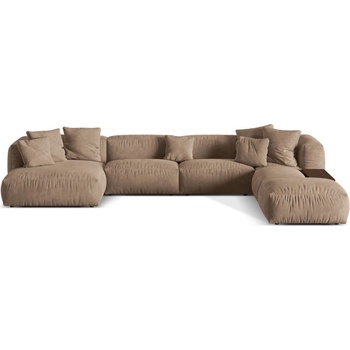 Micadoni Светлокафяв кадифен модулен ъглов диван (десен ъгъл/U форма) Martina - Micadoni (MIC_UR_120_F1_MARTINA2)