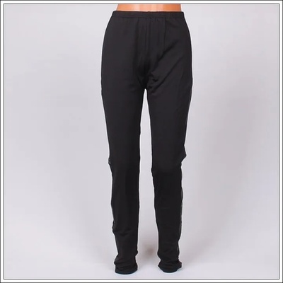 Черен ватиран дамски клин с ефектна кожена черна лента