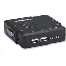 Manhattan 151252 2-Port Compact KVM Switch, USB, Audio