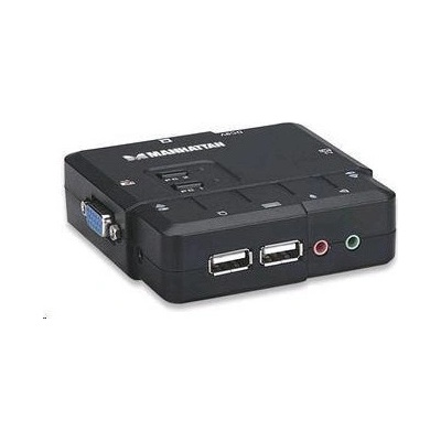 Manhattan 151252 2-Port Compact KVM Switch, USB, Audio – Zbozi.Blesk.cz