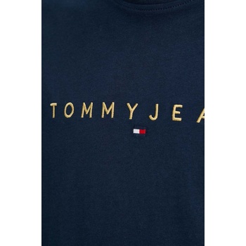 Tommy Jeans Памучна тениска Tommy Jeans в тъмносиньо с апликация DM0DM19694 (DM0DM19694)