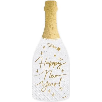 PartyDeco Парти Салфетки Бутилка Шампанско "Happy New Year