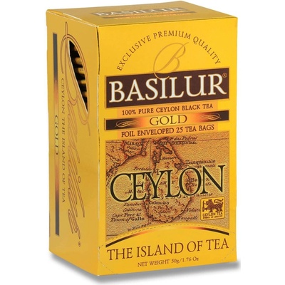 Basilur černý čaj Gold Ceylon 25 x 2 g