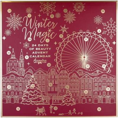 Accentra Winter Magic Accentra sprchový gél 2 ks + Accentra šumivá guľa do kúpeľa 4 ks + Accentra mydlo 2 ks + Accentra soľ do kúpeľa 2 ks + Accentra šampón 1 ks + Accentra huba na umývanie 1 ks + Acc