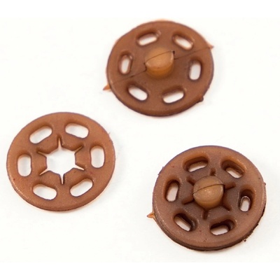 Plastový patentiek - svetlo hnedá - priemer 1,5 cm