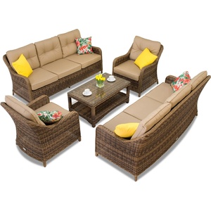 Garden Point Комплект луксозни мебели от ратан Toledo Coffee 8 brown Garden Point (GAP120-10)