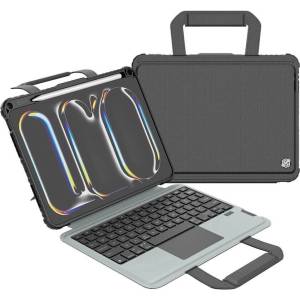 Nillkin Bumper GO Backlit Keyboard Protective Case - удароустойчив кейс, с отделяща клавиатура и поставка за iPad Pro 11 (2024) (черен)