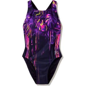 Speedo Дамски бански костюм Speedo Women's Female Placement Printed Powerback Swimsuit - Midnight Jungle / Black - размер 44 (EU) (150-6741-0116)