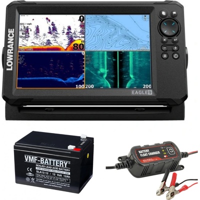Lowrance eagle 9 se sondou tripleshot hd + baterie a nabíječka