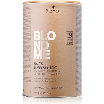 Schwarzkopf Blondme Color prémiový zosvetľujúci 9+ púder so zníženou prašnosťou pre profesionálne použitie Bond Enforcing (Premium Lightener 9+ Dust Free Powder) 450 g