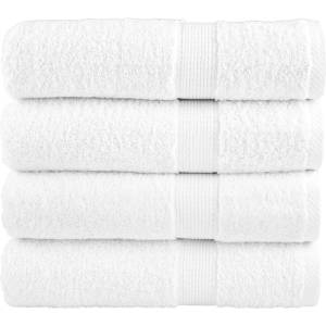 vidaXL Премиум хавлиени кърпи SOLUND 4 бр бели 100x150 см 600 gsm (137133)