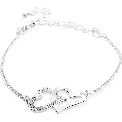 JSB bílé dvojsrdíčko se Swarovski krystaly srdce Krystal 9713