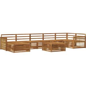vidaXL Комплект дивани за открито 8 бр. Натурално (3383657)