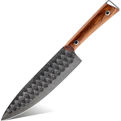 Damaškový kuchynský nôž KN 39263 Hnedá 20.5 cm