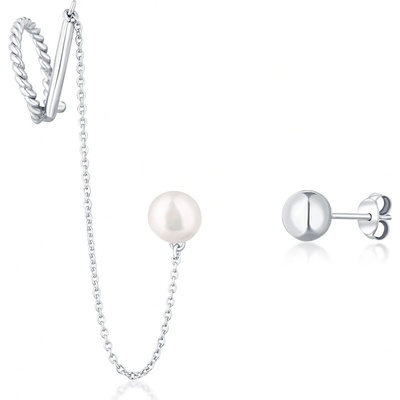 JwL Luxury Pearls asymetrické náušnice s pravou perlou JL0747