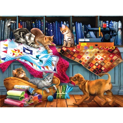 Sunsout Tom WoodQuilting Room Mischief 1000 dielov