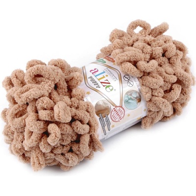Pletací příze Alize Puffy 100 g Varianta: 29 (262) hnědá srnčí, Balení: 1 ks 48994/118529/241199