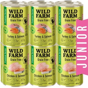 WILD FARM Premium Grain Free Turkey and Salmon / Chicken and Salmon Junior 12x400g - беззърнена храна за котенца