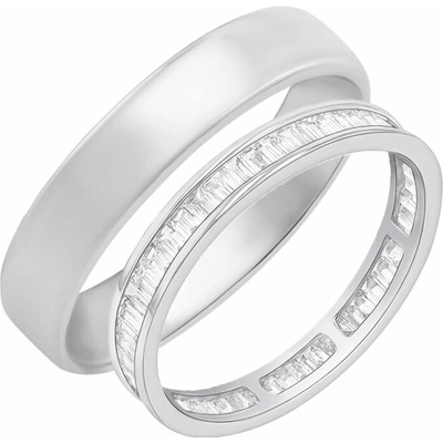 Eppi Eternity obrúčka s lab grown baguette diamantmi a komfortný prsteň Agathon RW43668