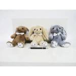SUN-DAY Mascot Zajac 16cm with bow 3 colors 161147 SUN-DAY