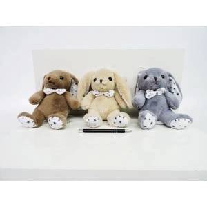 SUN-DAY Mascot Zajac 16cm with bow 3 colors 161147 SUN-DAY