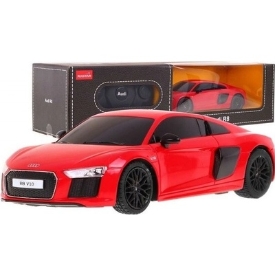IQ models RASTAR Audi R8 1:24 licence LED metalický lak odružená př. kola červená RC_90563 RTR 1:24