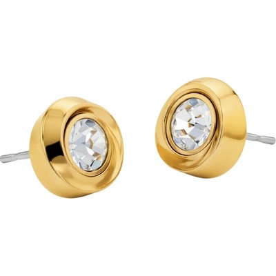 Calvin Klein Luxusné pozlátené náušnice s kryštálmi Twisted Bezel Solitaire 35000772