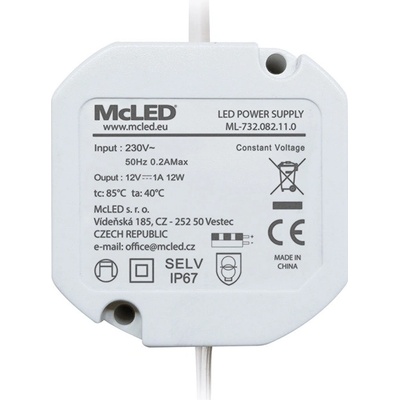 Napájecí zdroj McLED ML-732.082.11.0 12W 12VDC IP67