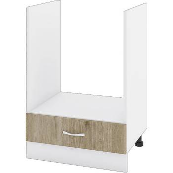 ИРИМ Долен шкаф за вградена фурна с чекмедже Сити БДА-36 бяло гладко / дъб сонома арвен 60 см