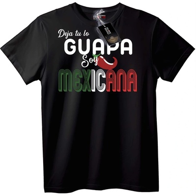NOONEBRAND Тениска Аз съм Мексиканка - 3XL, Black