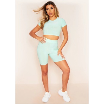 Image 1 of Missy Empire Къси панталони Missy Empire Slinky Cycle Shorts - Mint