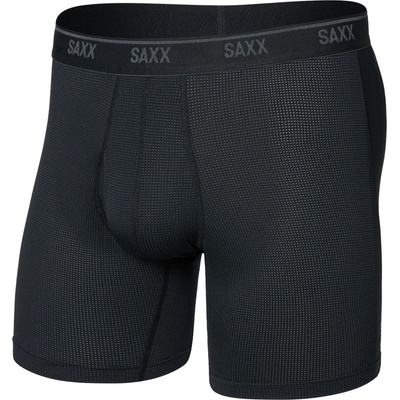 Saxx Мъжко синтетично термобельо Saxx Quest Quick-Dry Mesh Boxer Brief Fly Synthetic base layer - Black (014-2478-0114)
