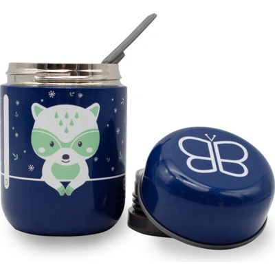BBLUV Termobox s lyžičkou Foöd Blue Racoon 300 ml
