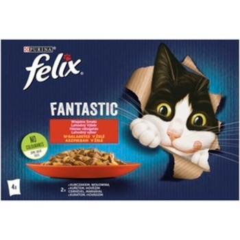 Felix Fantastic s hovězím a kuřetem v želé 4 x 85 g