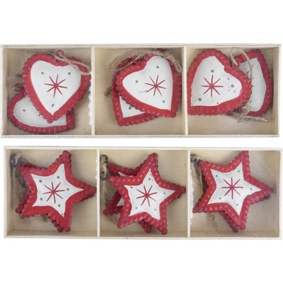 Ego Dekor Комплект от 12 висящи декорации със сърце и звезда - Ego Dekor (EGO-216010)
