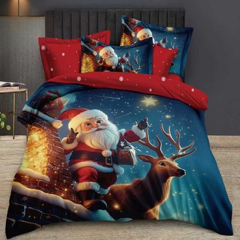 EmonaMall Двулицево коледно спално бельо (реално изображение) EmonaMall, 6 части - Модел S18762 (S18762-6666d5)
