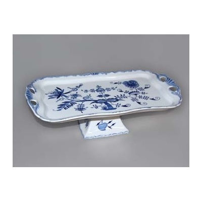 Cibulák podnos AIDA obdĺžnikový na nohe 45cm cibulový porcelán originálny cibulák Dubí