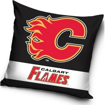 TipTrade Velurový vankúš NHL Calgary Flames 40x40